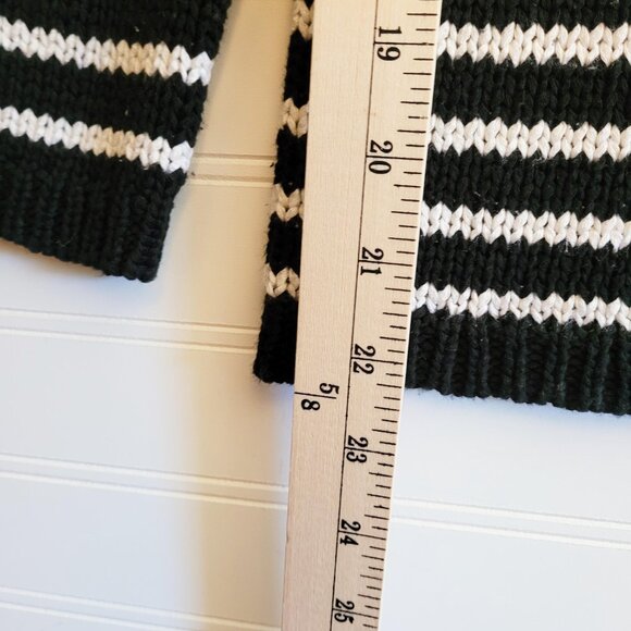 Lauren Ralph Lauren Sweater Womens Medium Black White Stripe Pullover Boatneck - Picture 6 of 9